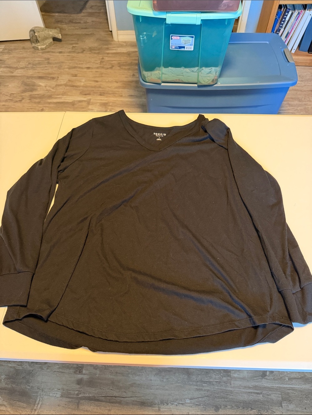 torrid Black Long Sleeve V-Neck Tee